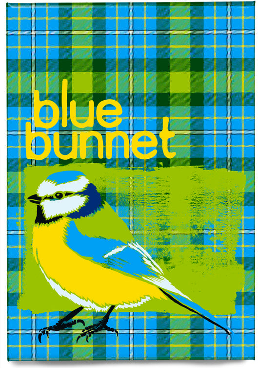 Blue bunnet oan tartan – magnet