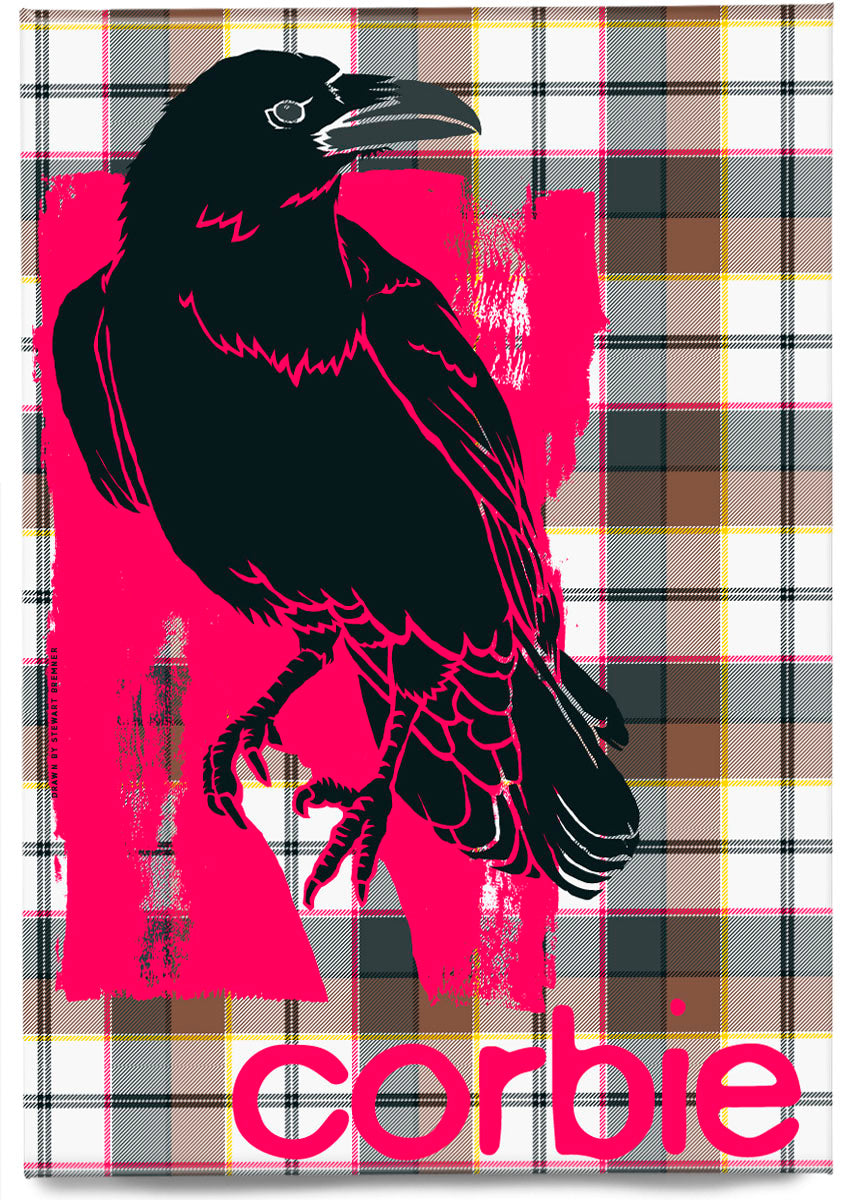 Corbie oan tartan (red) – magnet