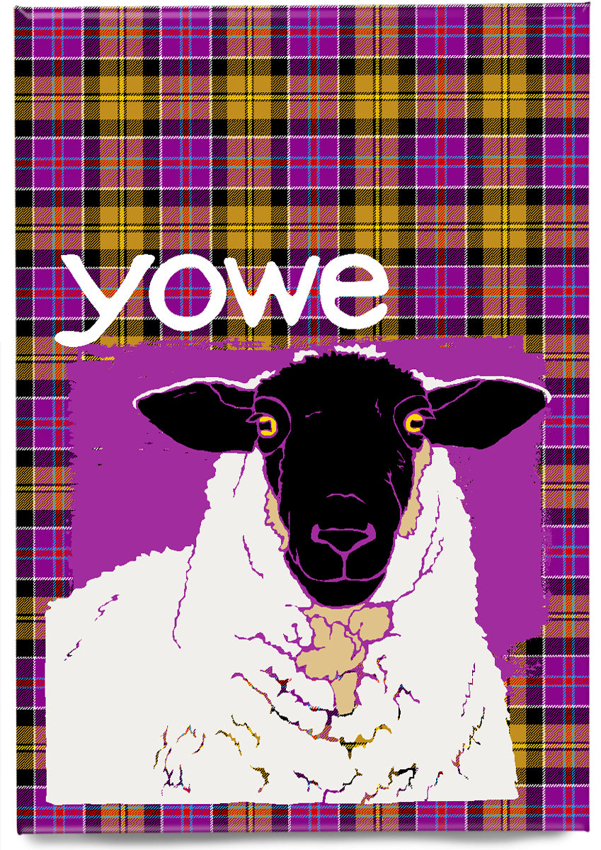 Yowe oan tartan (purple) – magnet