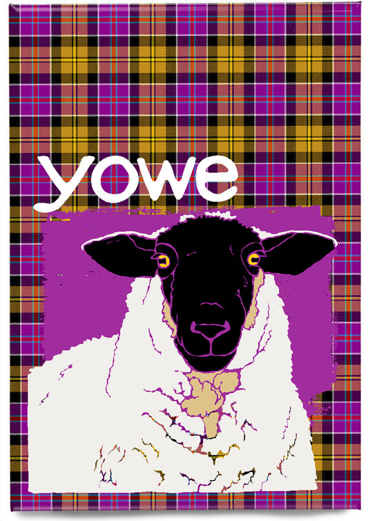 Yowe oan tartan (purple) – magnet