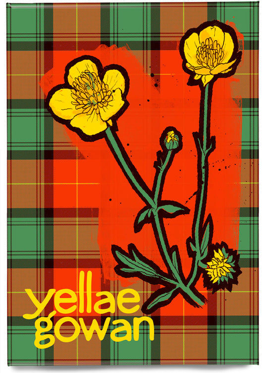 Yellae gowan oan tartan – magnet