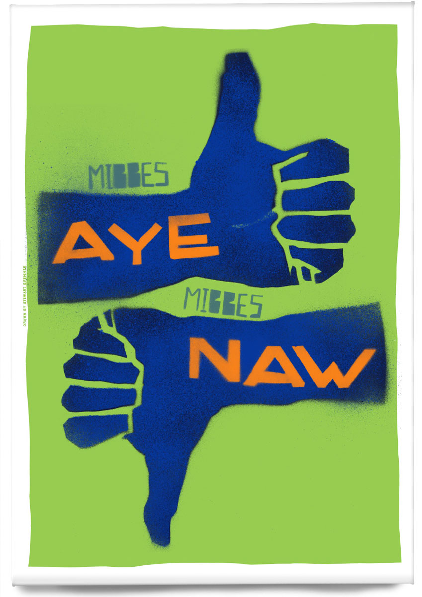Mibbes aye, mibbes naw (green) – magnet