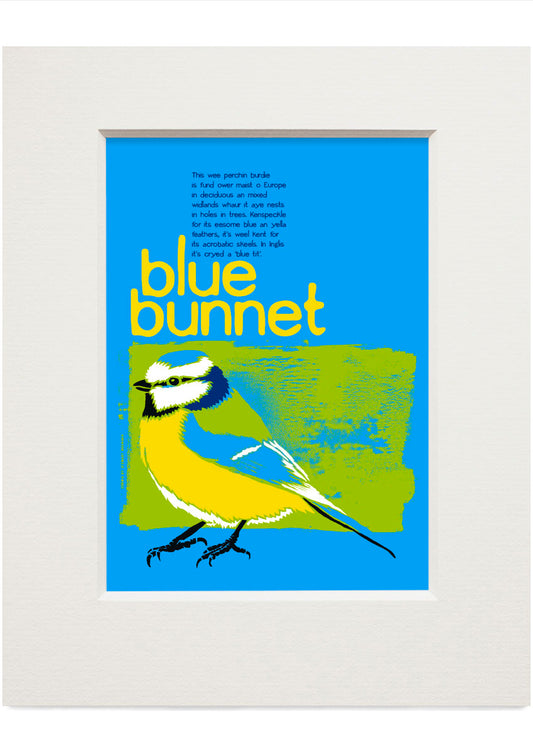 Blue bunnet – small mounted print