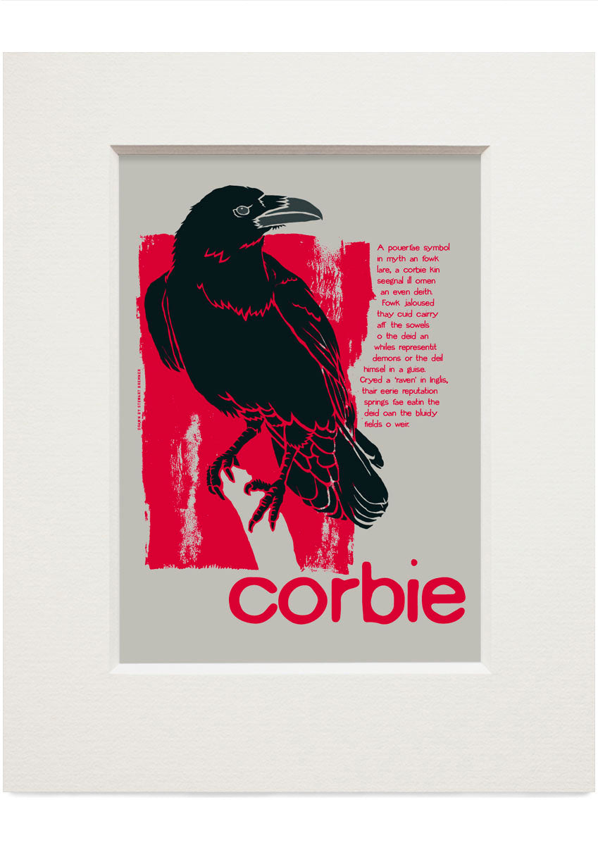 Corbie (red) – small mounted print