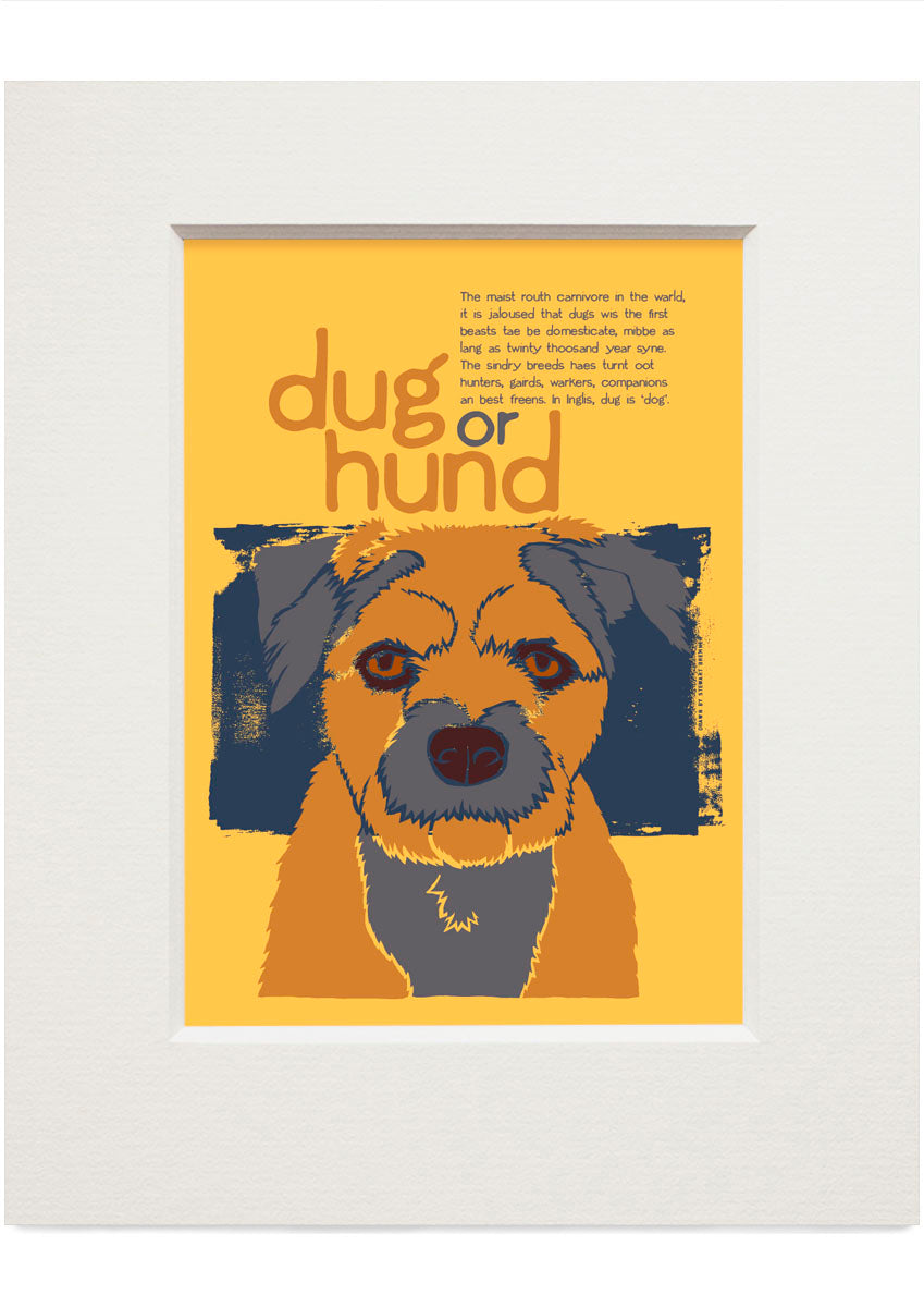 Dug or hund – small mounted print