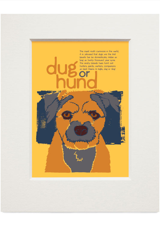 Dug or hund – small mounted print