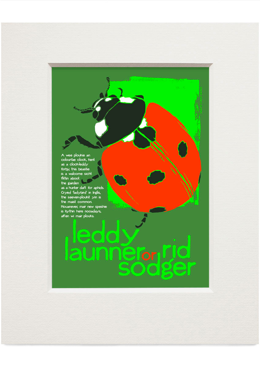 Leddy launner or rid sodger – small mounted print