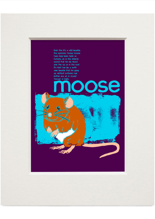 Moose (purple) – small mounted print