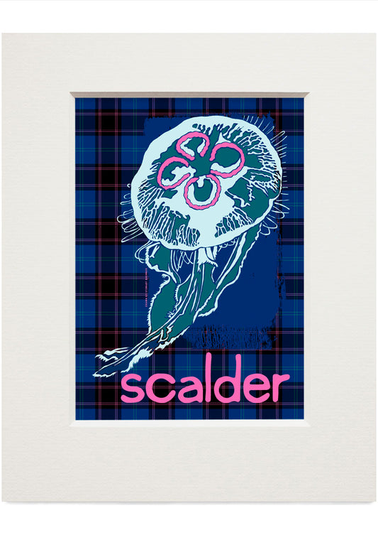 Scalder oan tartan – small mounted print