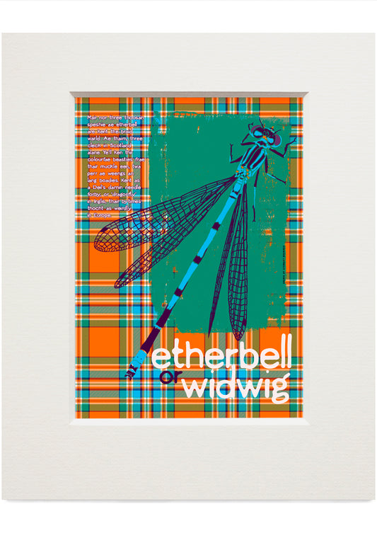 Etherbell or widwig oan tartan – small mounted print