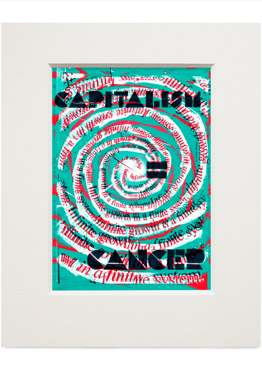 Capitalism = cancer – small mounted print