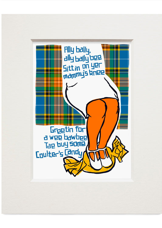 Ally bally bee (oan tartan) – small mounted print