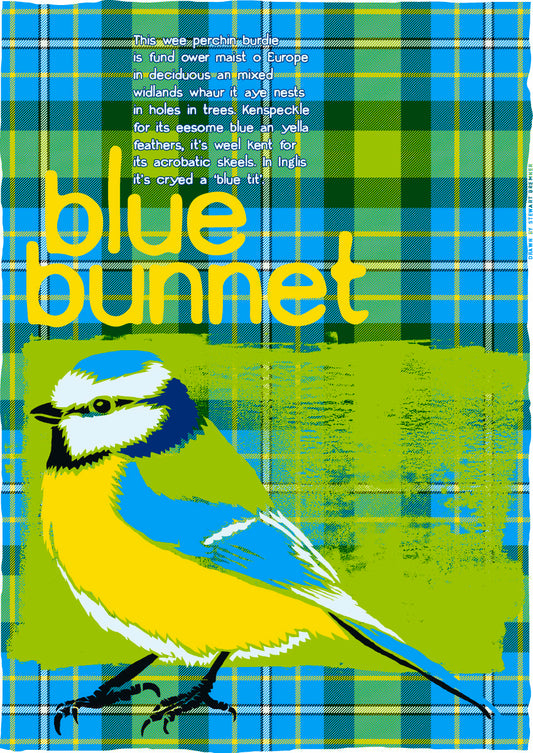Blue bunnet oan tartan – poster