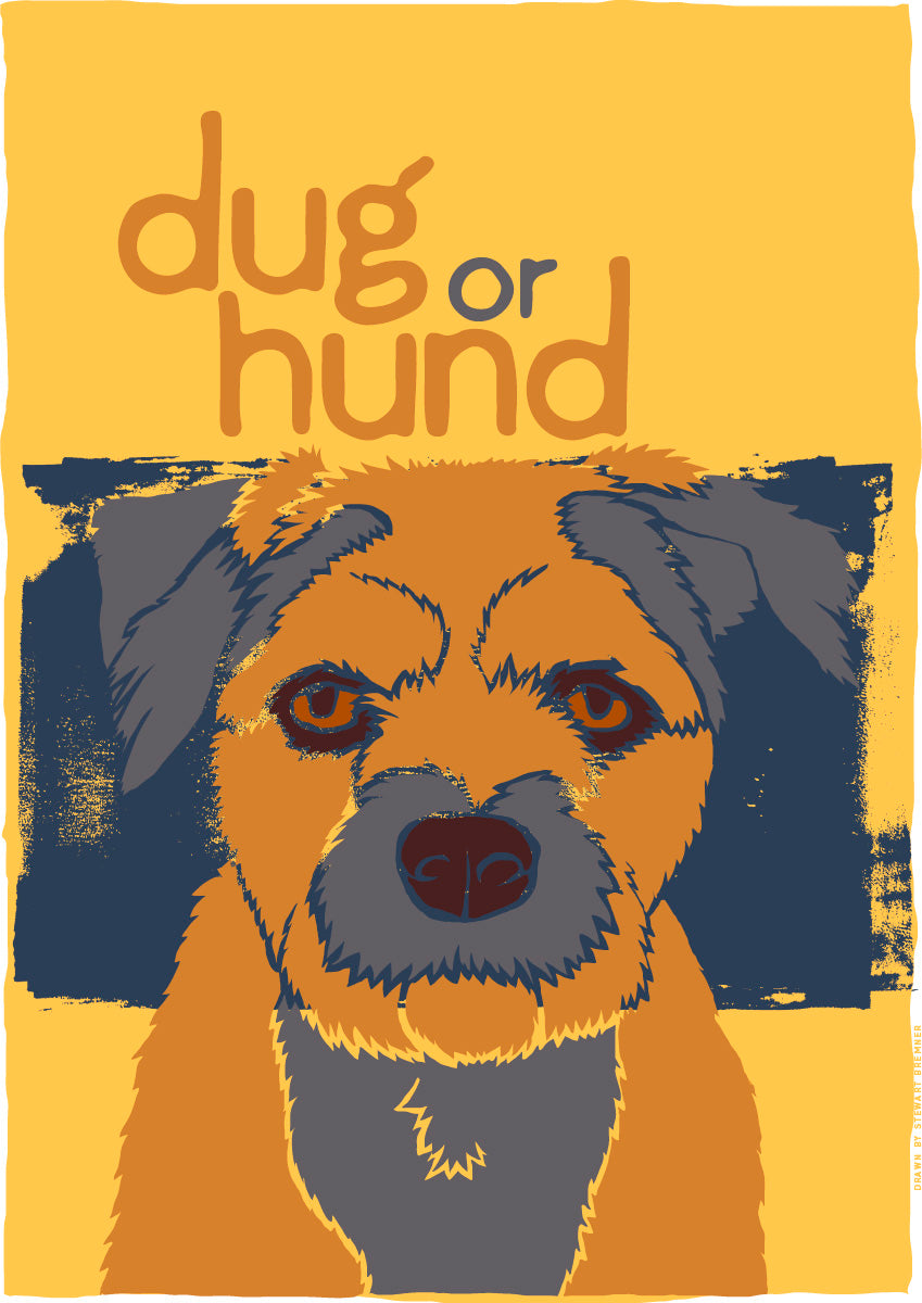 Dug or hund (yellow) – poster