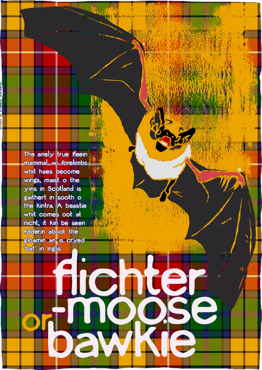 Flichtermoose or bawkie oan tartan – giclée print