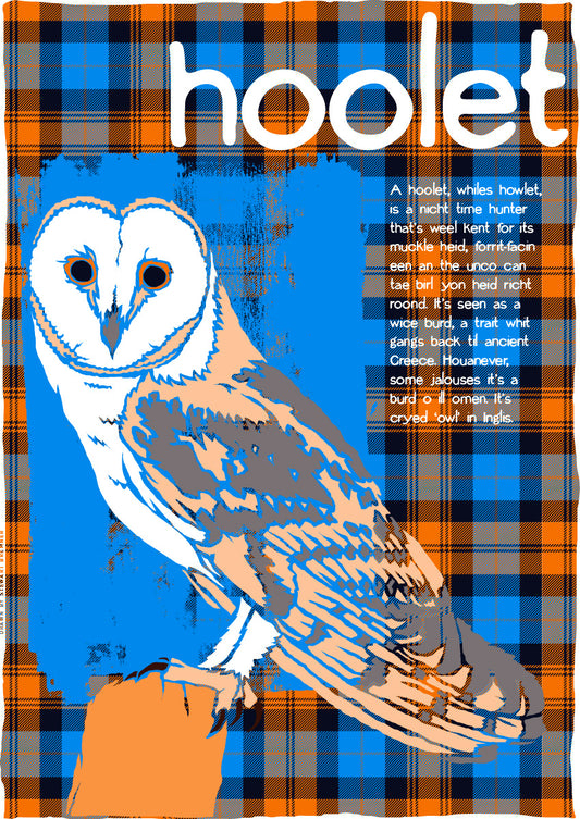 Hoolet oan tartan (blue) – poster