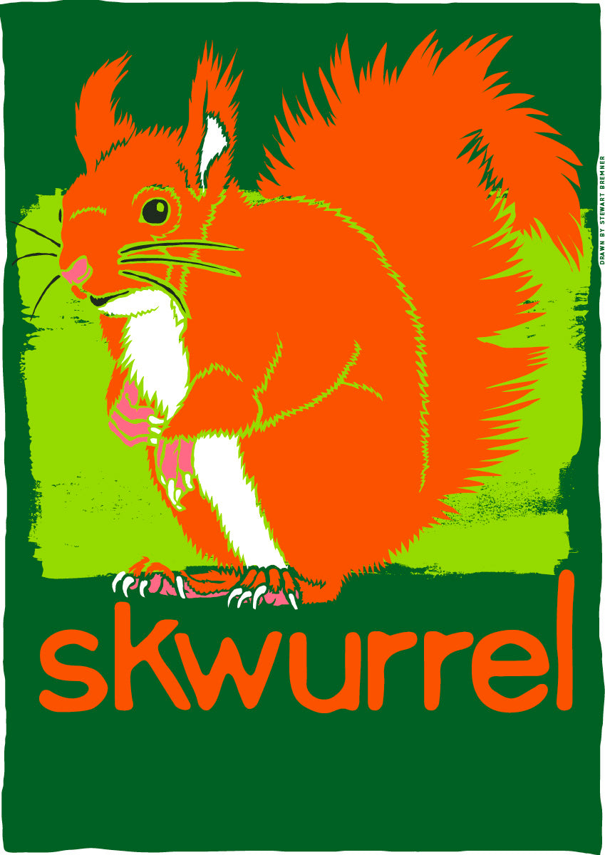 Skwurrel (green) – poster