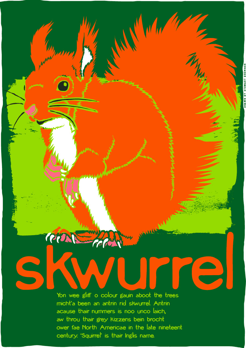 Skwurrel (green) – poster