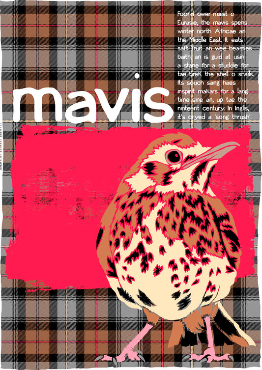 Mavis oan tartan – giclée print