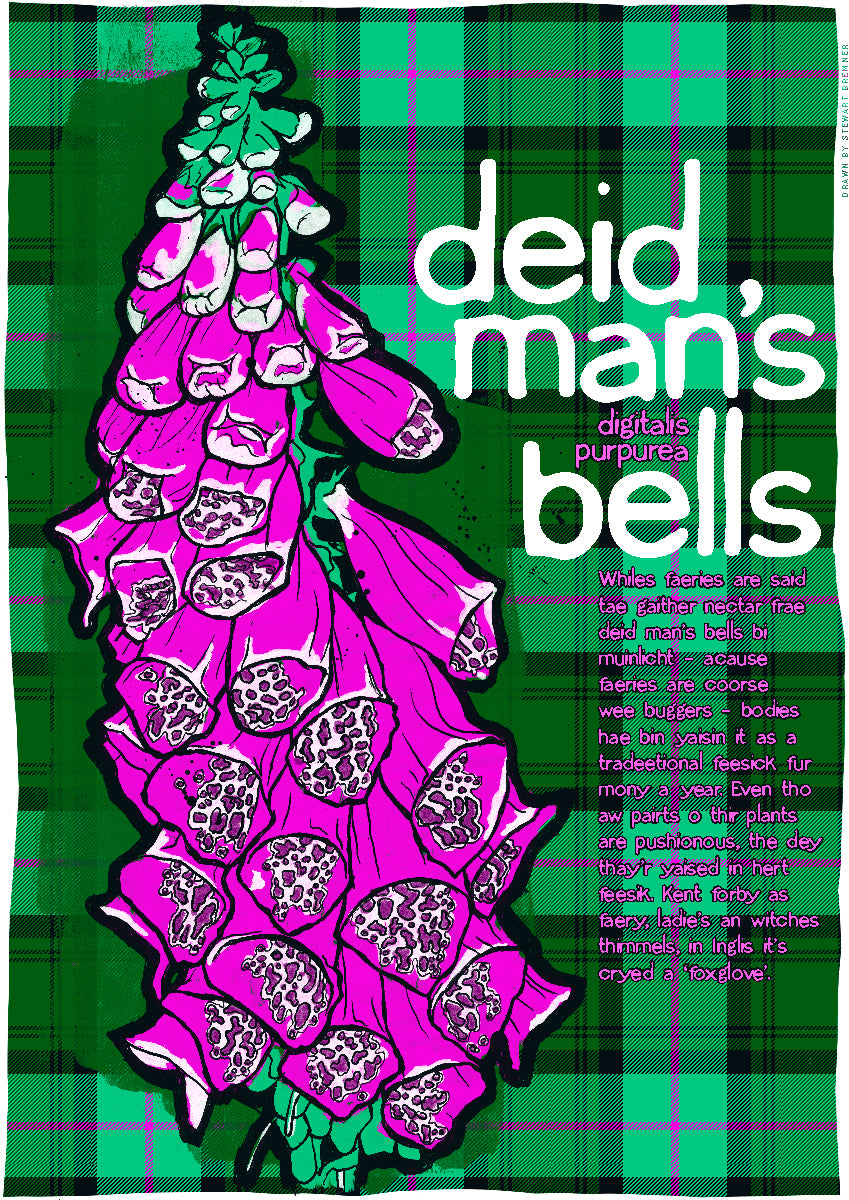 Deid man's bells oan tartan – giclée print