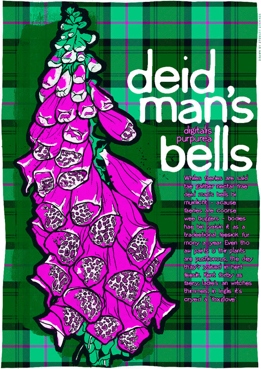 Deid man's bells oan tartan – poster