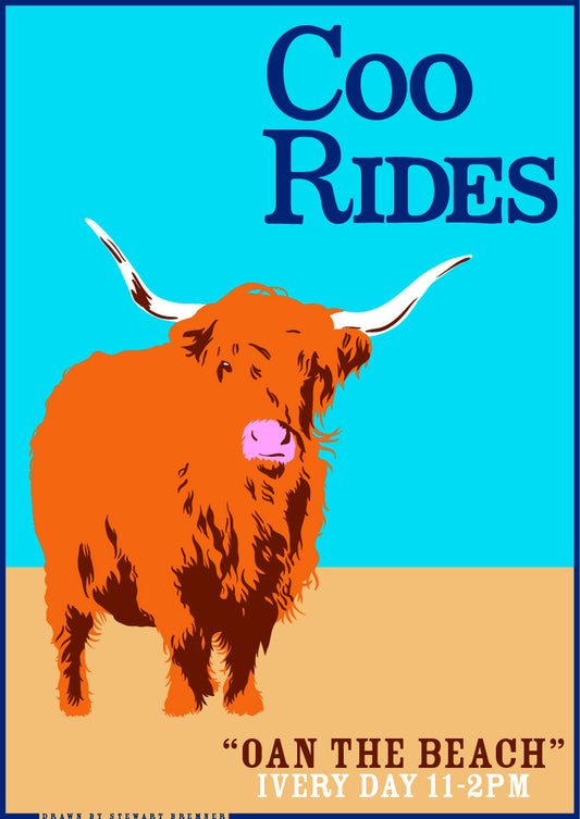 Coo rides (blue) – poster