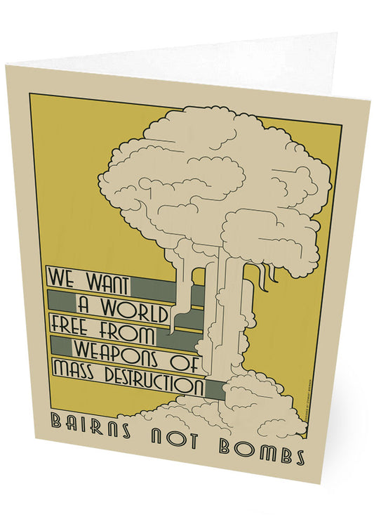 Bairns not bombs – card - Indy Prints by Stewart Bremner