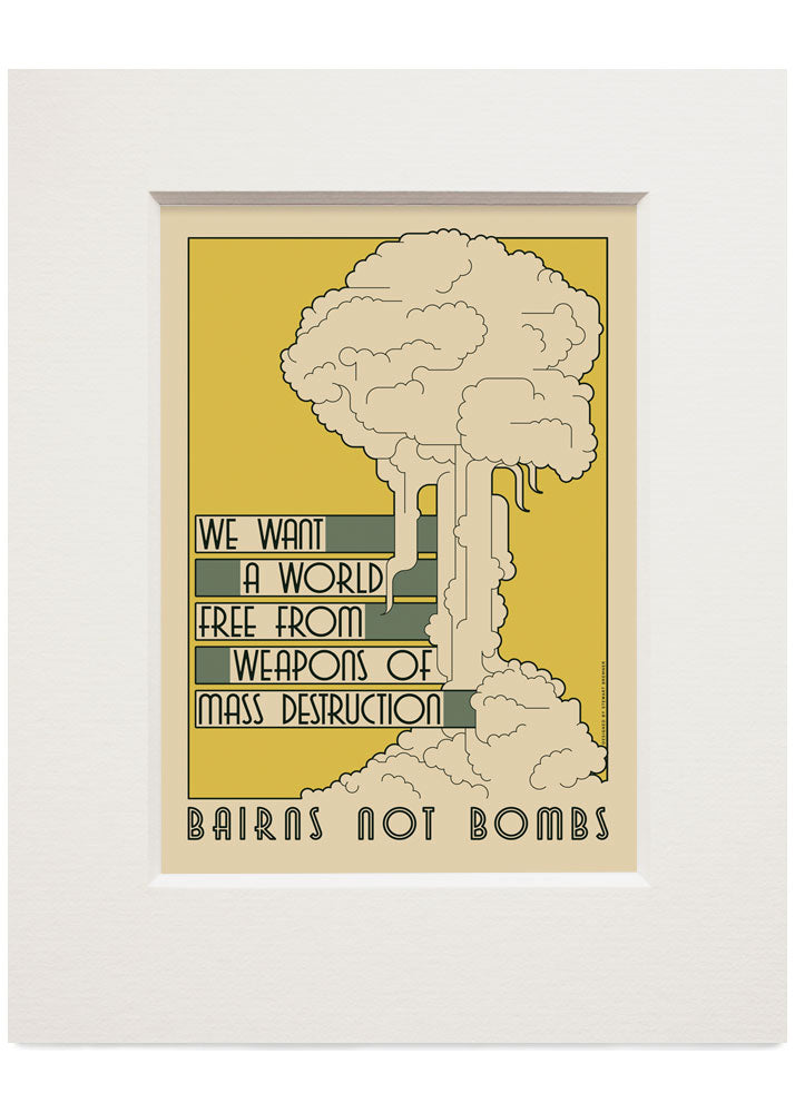 Bairns not bombs – small mounted print - Indy Prints by Stewart Bremner