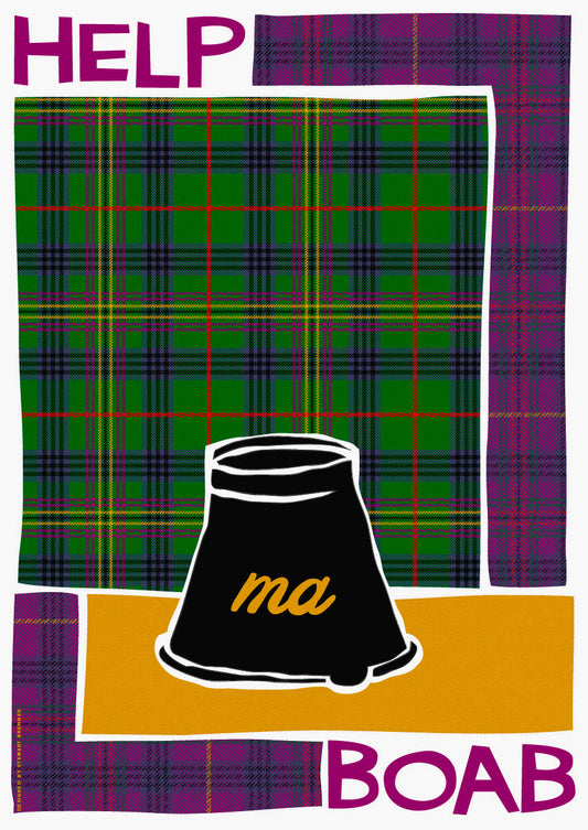 Help ma Boab (on tartan) – giclée print - Indy Prints by Stewart Bremner