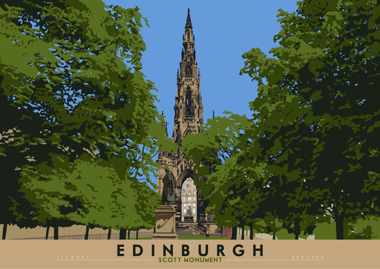 Edinburgh: Scott Monument – poster - natural - Indy Prints by Stewart Bremner