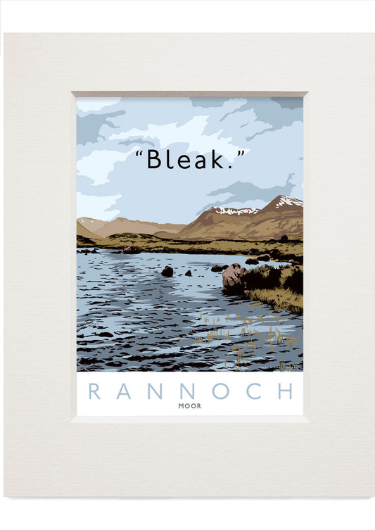 Rannoch Moor is bleak – small mounted print