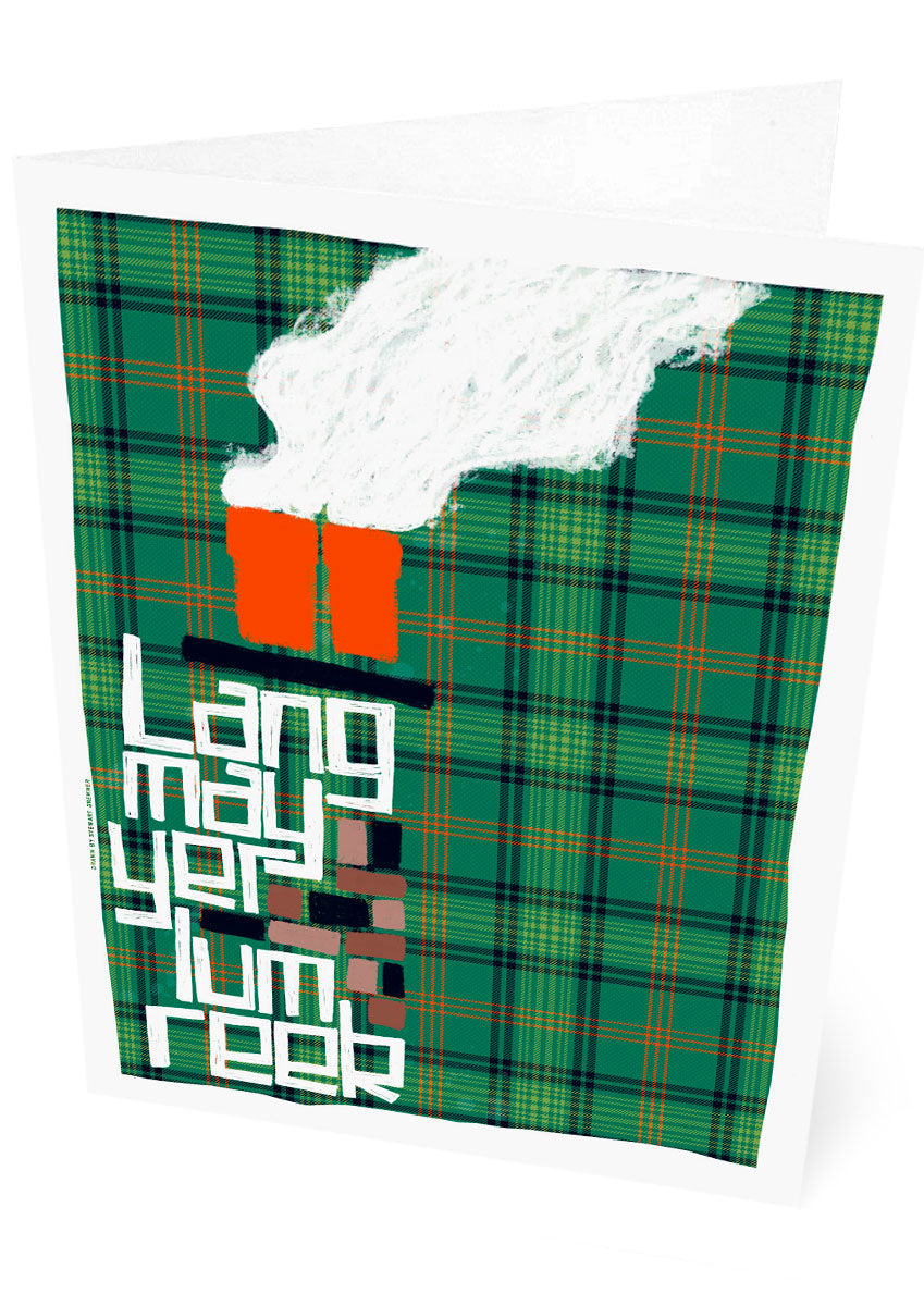 Lang may yer lum reek (on tartan) – card – Indy Prints by Stewart Bremner