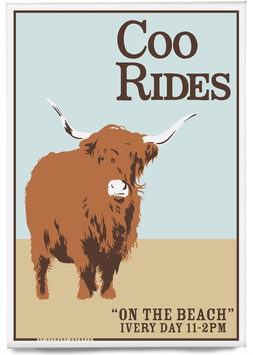 Coo rides – magnet - Indy Prints by Stewart Bremner