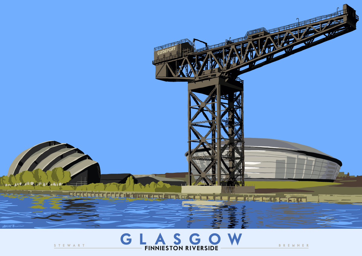 Glasgow: Finnieston Riverside – poster - natural - Indy Prints by Stewart Bremner