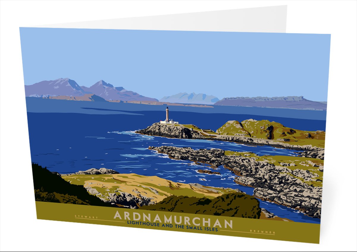 Ardnamurchan: Lighthouse and the Small Isles – card - natural - Indy Prints by Stewart Bremner