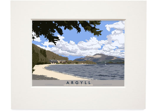 Argyll: Loch Lomond and Ben Lomond – small mounted print - natural - Indy Prints by Stewart Bremner