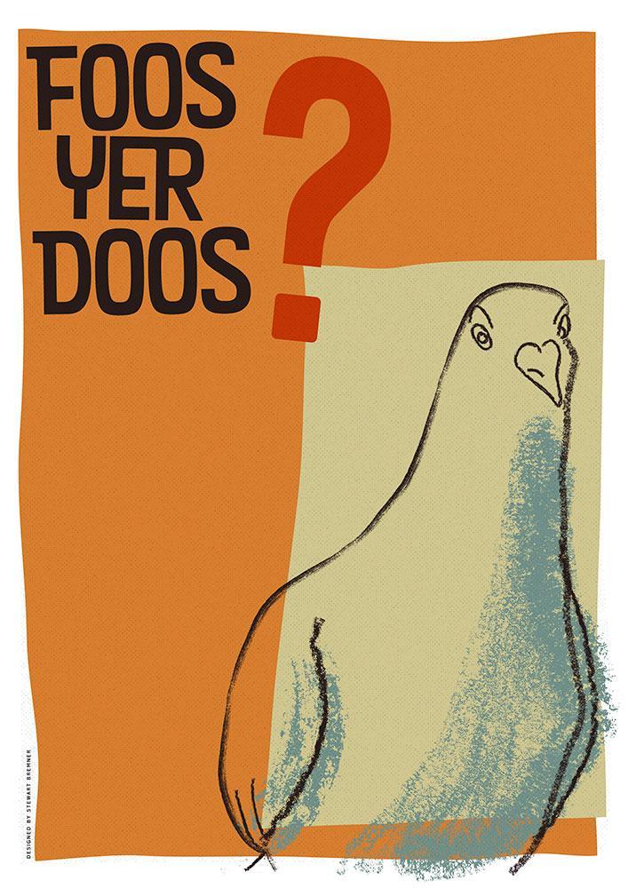 Foos yer doos – giclée print - tan - Indy Prints by Stewart Bremner