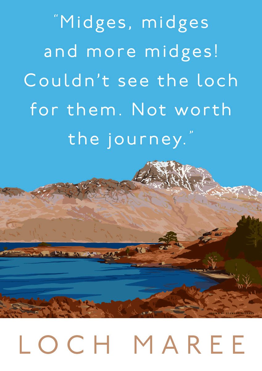 The many midges of Loch Maree – giclée print