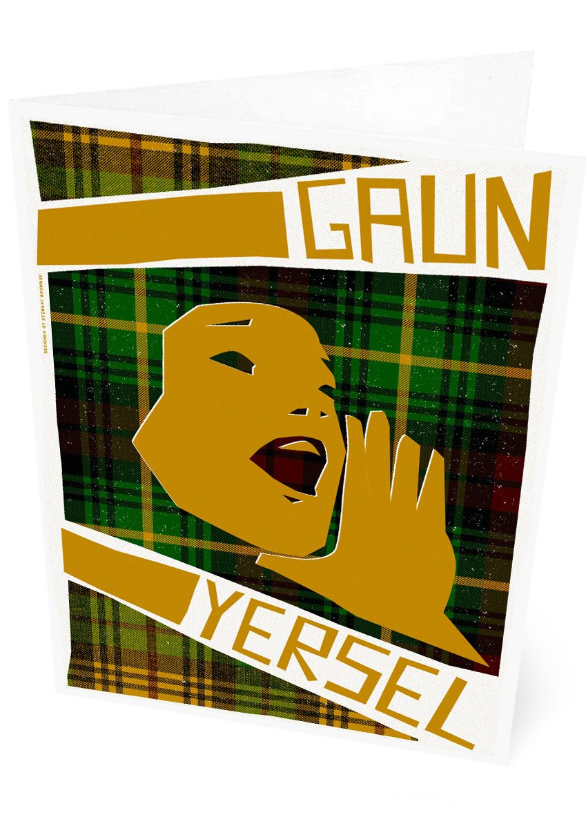 Gaun yersel (on tartan) – card – Indy Prints by Stewart Bremner