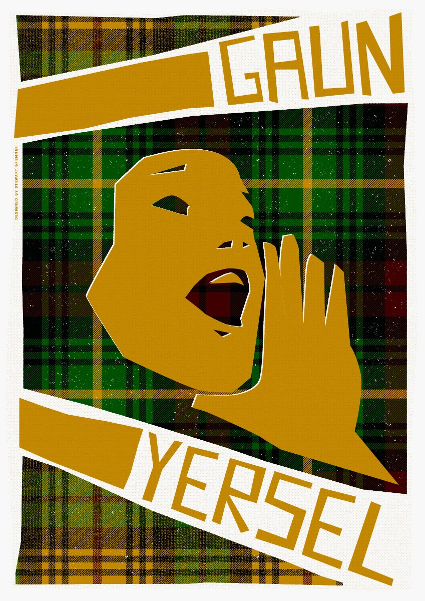 Gaun yersel (on tartan) – poster – Indy Prints by Stewart Bremner