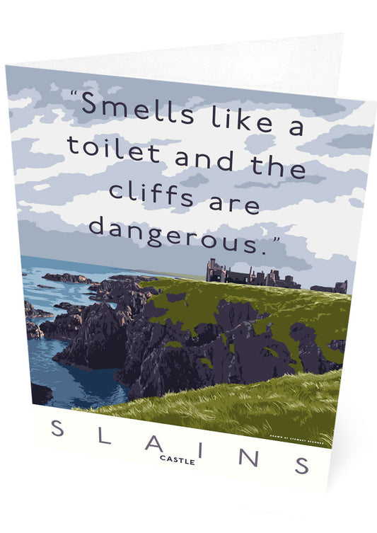 Slains Castle smells like a toilet – card