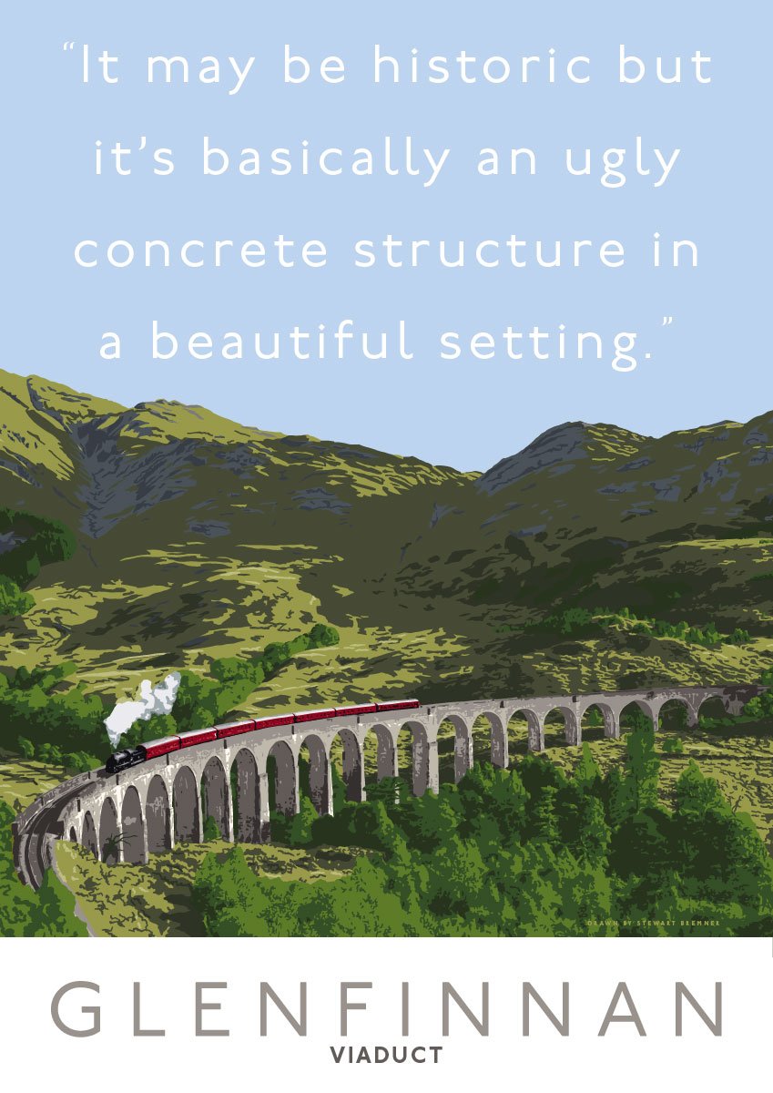 The Glenfinnan Viaduct is ugly – giclée print