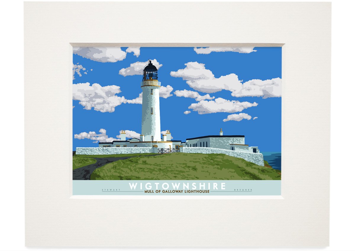 Wigtownshire: Mull of Galloway Lighthouse – small mounted print - natural - Indy Prints by Stewart Bremner