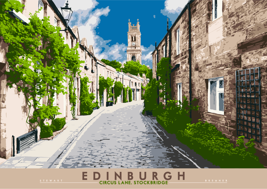 Edinburgh: Circus Lane, Stockbridge – poster - natural - Indy Prints by Stewart Bremner