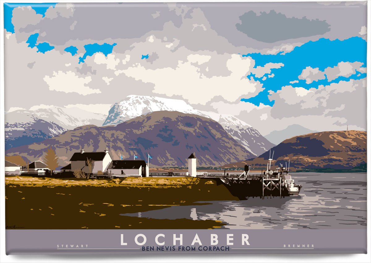 Lochaber: Ben Nevis from Corpach – magnet - natural - Indy Prints by Stewart Bremner