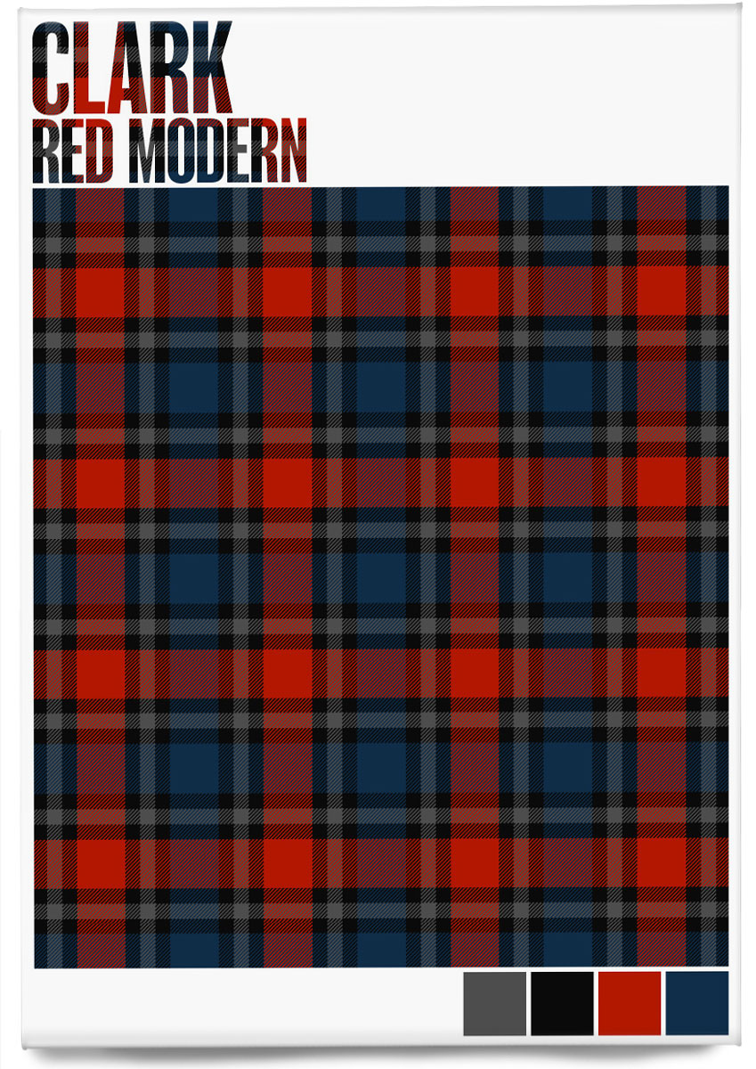 Clark Red Modern tartan – magnet