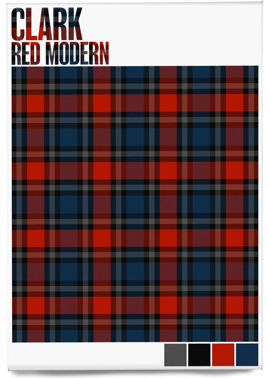 Clark Red Modern tartan – magnet