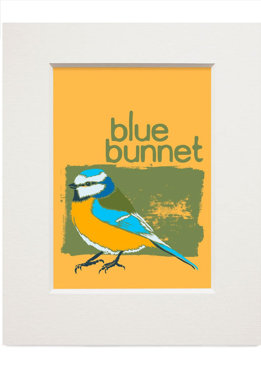 Blue bunnet – small mounted print - Indy Prints by Stewart Bremner